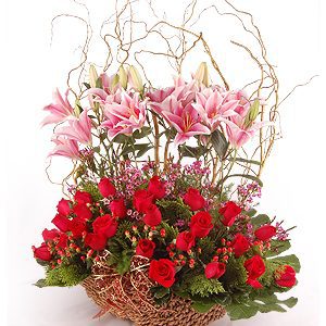 Flowers Delivery Malaysia | Roses Flower Basket -6WB15_Summer Dream | Flower Basket -6WB15_Summer Dream
