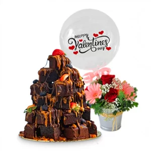 Fudgy Chocolaty Brownies Valentine Stacked Love Cakes