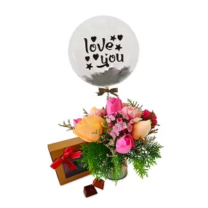 Chocolate Box Kuala Lumpur Malaysia - Rosy Royce Love Chocolate Box Gifts with Flowers