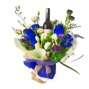 Christmas Gifts - Blue Christmas Blooms Wine Xmas Gifts | Christmas Gifts - Blue Christmas Blooms Wine Xmas Gifts