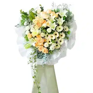 Condolences Flowers - Warm Heart Funeral Flower Stand